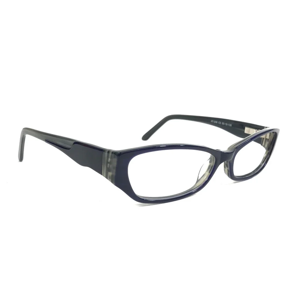Adin Thomas Eyeglasses Frames AT-248 C2 Blue Gray Rectangle Full Rim 53-15-135
